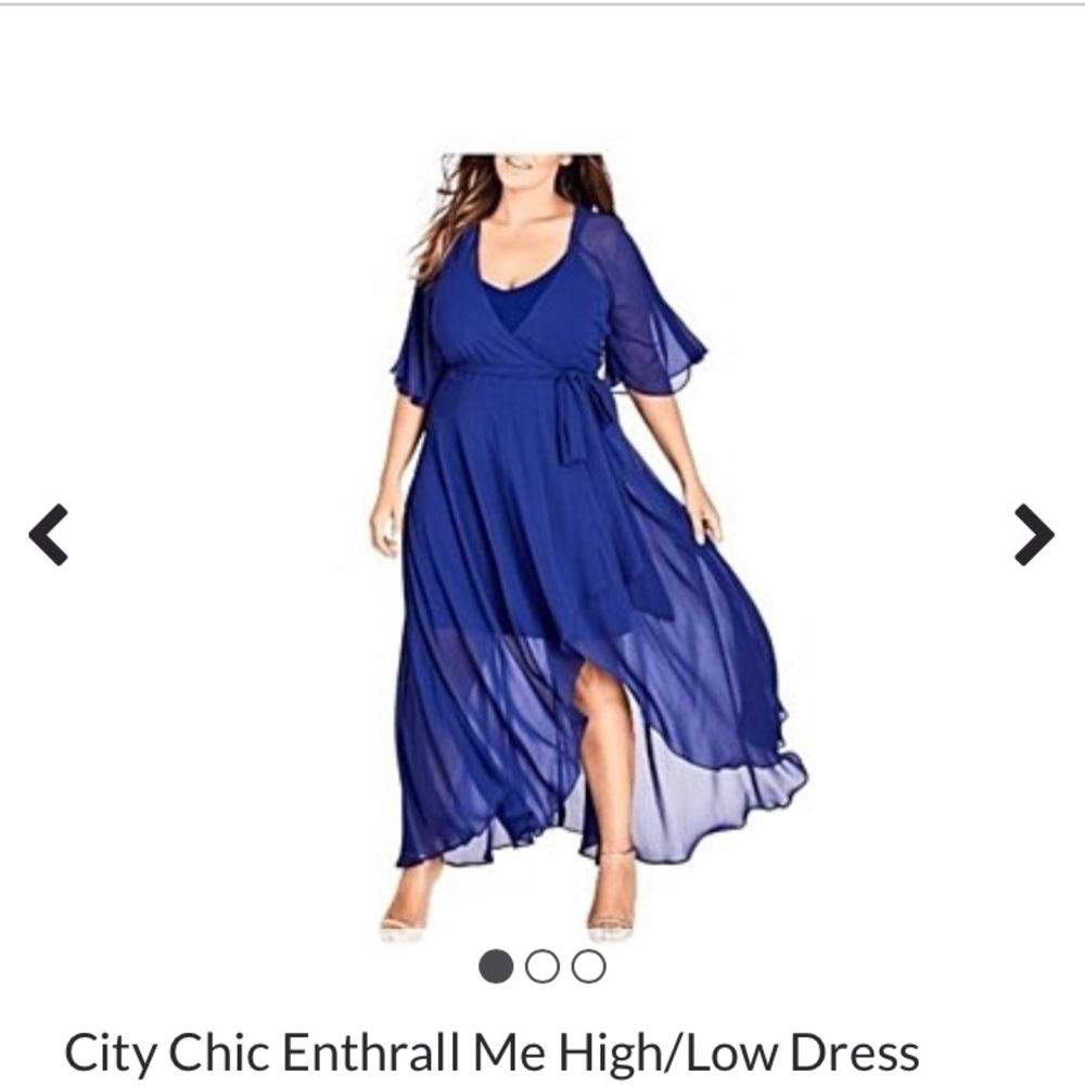 City Chic- Wrap High Low Dress